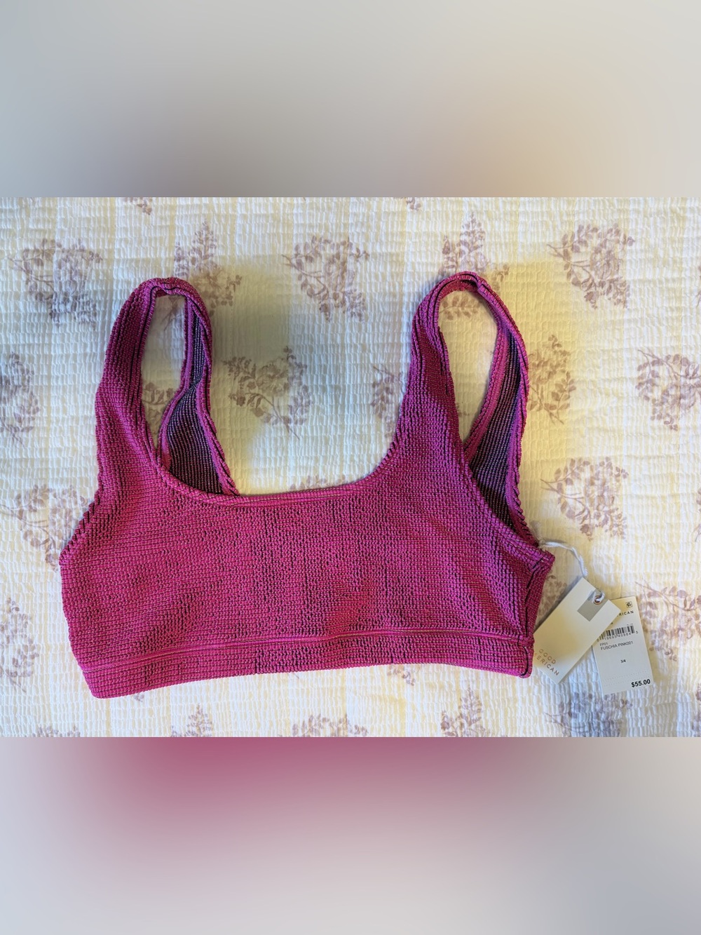 Good American Textured Scoop Bralette - Magenta